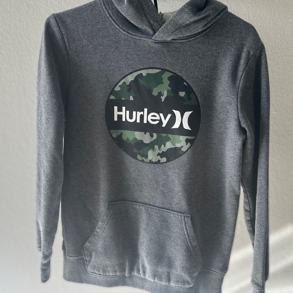 Hurley Kids Charcoal Hoodie with Camo Logo